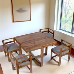 Ikiriya Set Of 5 Brown Wood Dining Chair-picture-0