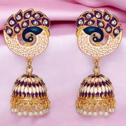 Nilu's Collection Stone Studded & Beaded Contemporary Jhumkas-image-12