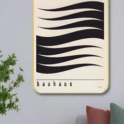 Aura Beige & Black Bauhaus Wooden Wall Art-23