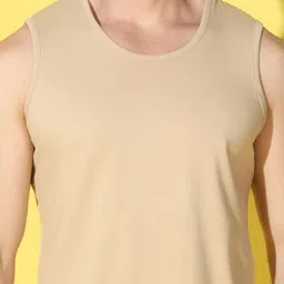 WOOSTRO Pack Of 2 Pure Combed Cotton Gym VestsVWS26(PLAIN RUST)(RUN RUST) image 4