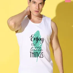 WOOSTRO Pack Of 2 Printed Combed Cotton Gym Vests VWS26(ENJOY WHITE)(RUN PEACH)-13