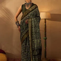 Anouk Rustic Paisley Zari Silk Blend Sungudi Saree-11