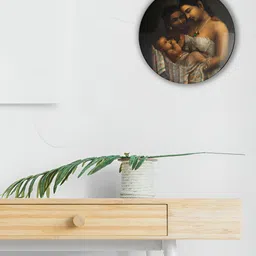 THE QUIRKY HOME Brown & White Printed Ceramic Lightweight Decorative Wall Plate-image-99