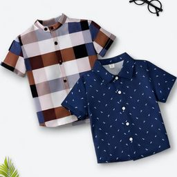 VANI COUTURE Pack of 2 Polycotton Printed Shirts-image-70