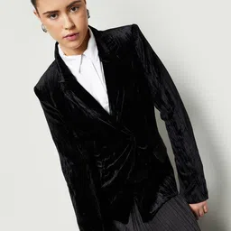 max Women Striped Polyester Biker Jacket-image-83