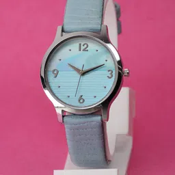 VIRAKTI Women Brass Printed Dial & Leather Straps Analogue Watch F-75-BLUE-P-image-63