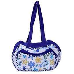 Kuber Industries Floral Printed Shopper Tote Bag with Applique-21