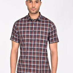 Indian Terrain Men Classic Slim Fit Opaque Checked Casual Shirt-picture-40