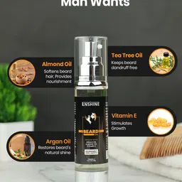 ENSHINE Set Of 2 Argan And Almond Beard Oil Enriched With Vitamin E - 50 ml Each image 4