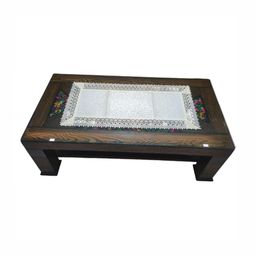 TANLOOMS Cream Colored Ethnic Motifs Self Design Lace Border Center Table Runner-53