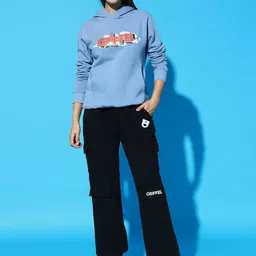 GRIFFEL Women Printed Sweatshirt With Trousers Co-Ords-12