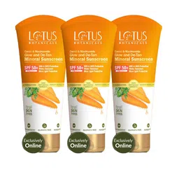 Lotus Botanicals Set Of 3 Carrot & Niacinamide SPF 50+ Mineral Sunscreen-50g Each-8
