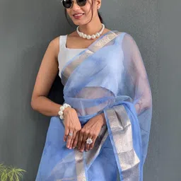 DIVASTRI Woven Design Zari Organza Kanjeevaram Saree-picture-26