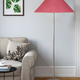 Devansh Pink & Grey Jute Coolie Shade Steel Base Floor Lamps-48