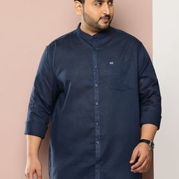 Thomas Scott Plus Size Band Collar Premium Casual Shirt-picture-47