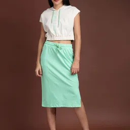 Fashion Gaiia Women Solid A-Line Midi Skirts-picture-33