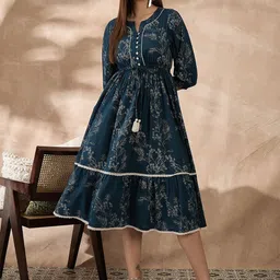 all about you Women Printed Fit & Flare Maxi Dress-image-85