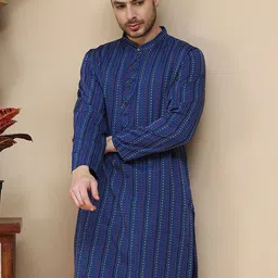 Anouk Rustic Men Self Design Straight Kurta image 4