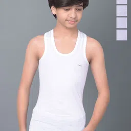 Dollar Bigboss Boys Pack of 5 Shrinkless Innerwear Vests MBKVE-01-FNRN-WHT-PO5-White-19