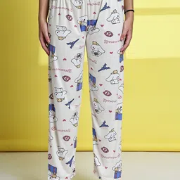 ETC Eiffel Tower Women Printed Straight-Leg Mid-Rise Lounge Pants-picture-23