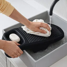 Kuber Industries Black Plastic Bath Accessories Set-37