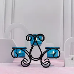 HOSLEY Black & Blue Candle Holder-image-92