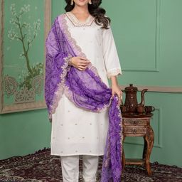 Happy Design Women Woven Design Yoke Design Kurta with Pyjamas & Dupatta-picture-21