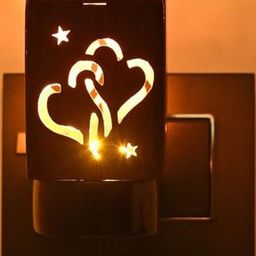 SOMIL Brown & Yellow Printed Rectangle Shaped Wooden Wall Lamp-image-46