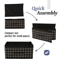 Aura Black Set of 4 Regular Drawer Organiser Organisers image 2