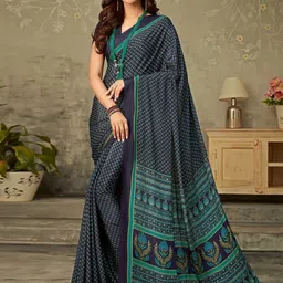 Reboot Fashions Ethnic Motifs Printed Pure Crepe Saree-image-85