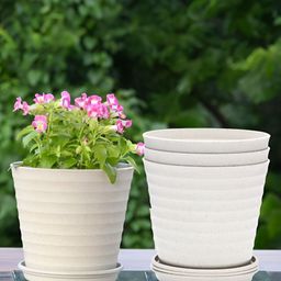 eha Off White 4 Pieces Textured UV Protected Planters-image-82