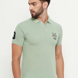 RELANE Men Polo Collar Applique T-shirt-image-59