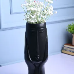MARKET99 Black Cylindrical Shaped Ceramic Vase-27