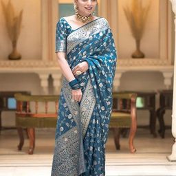 AMRUTKALA SAREES Ethnic Motifs Woven Design Banarasi Saree-image-71