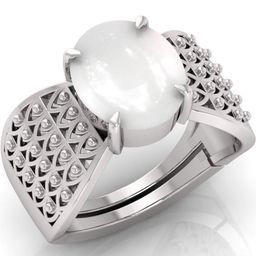 todani jems 10.25 Ratti Moonstone Stone Certified Gemstone Silver Plated | Adjustable Ring With Lab Certificate-picture-41