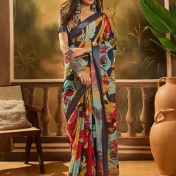 SAINOOR Women Zari Printed Saree-image-30