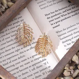ELLE Gold-Plated Leaf Drop Earrings-44
