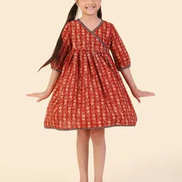 Fabindia Girls Floral Print A-Line Dress-30