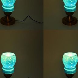 SOMIL Blue Pack Of 4 Printed Glass Cylindrical Shaped Table Lamp-image-72
