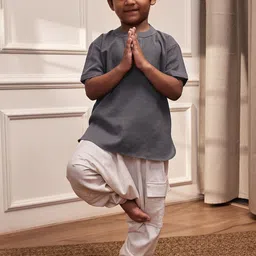 VASTRAMAY Boys Regular Pure Cotton Kurta with Harem Pants-20