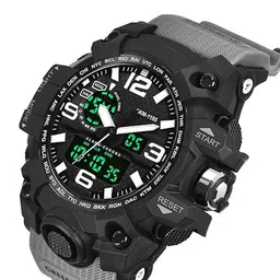 Otage Men Dial & Wrap Around Straps Analogue and Digital Chronograph Watch Otg-1155-Grey2 image 2