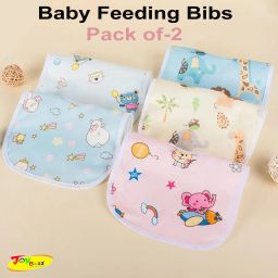 Waterproof Feeding Bibs with Snap Button Closure Printed Pack of 2- Multicolor-10