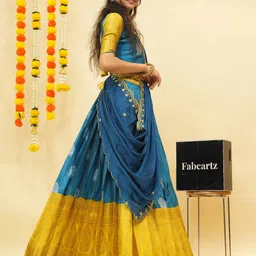Fabcartz Semi-Stitched Lehenga & Unstitched Blouse With Dupatta image 4