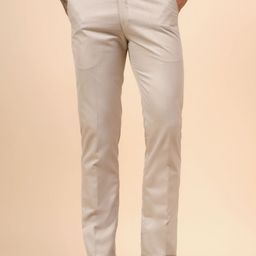 Cantabil Fawn Men Comfort Slim Fit Pleated Formal Trousers-image-62