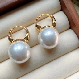 SEAA ENTERPRISES Gold Plated Pearls Beads Beaded Spherical Shaped Drop Earrings-11