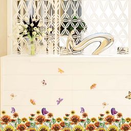 INDIAN ROYALS Brown & Yellow Floral Printed Self-Adhesive & Durable Wall Sticker-image-77