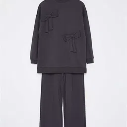 Trendyol Self Design Bow Sweatshirt With Trouser image 2