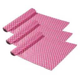 Kuber Industries Pink & White 3 Pieces Polka Dot Printed Shelf Liner Organisers-image-38