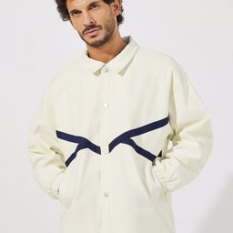 Styli Men Contrast Stripes Windbreaker Shirt Jacket with Button Up Detail-image-14