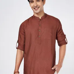 indus route by Pantaloons Men Thread Work Pathani Kurta-image-44